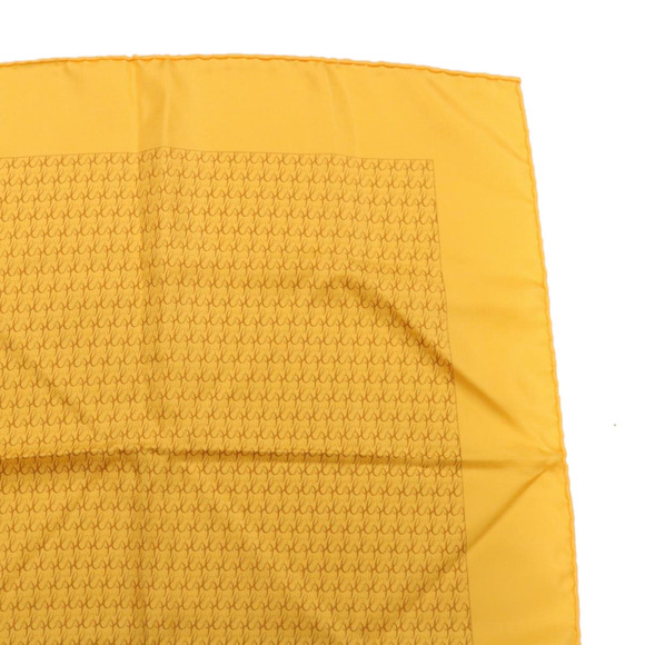 HERMES Scarf Silk 2Set Yellow Gray Auth ac1017 - Picture 4 of 16